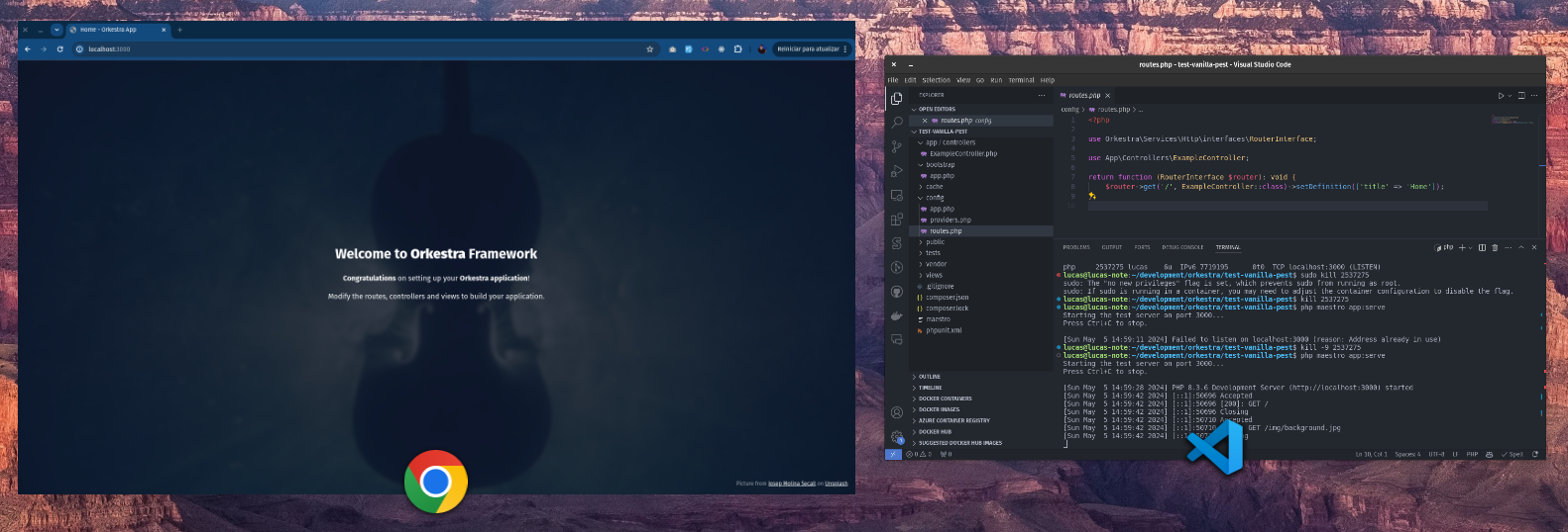 The Orkestra application start page